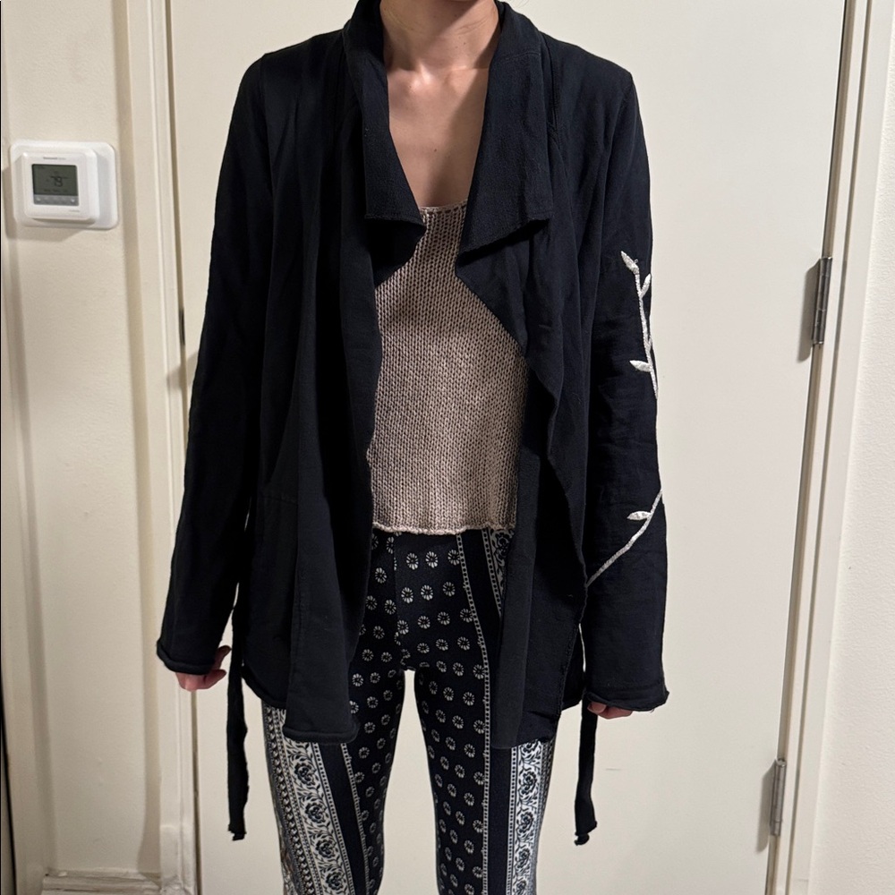 Lucky Brand Black Embroidered Women's Jacket - Picture 2 of 9